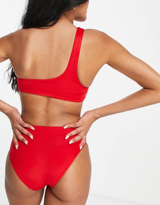 Dorina - Albori - Asymmetrisch badpak met blote schouder in rood, 2 van 4