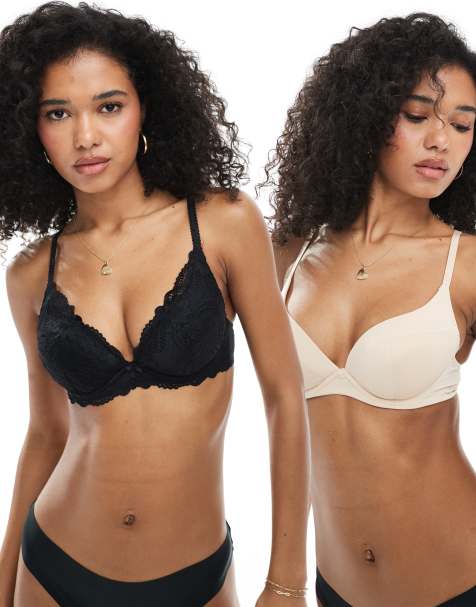 Dorina - Angie - Pakke med 2 blonde-BH'er i sort/beige - view 1