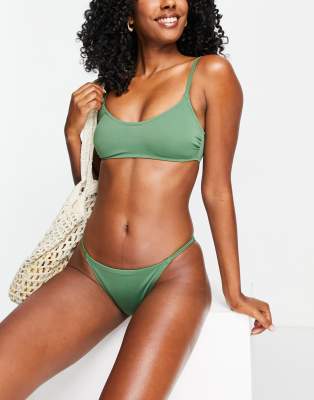 Dorina bilbao light padded bralet bikini top in khaki-Green