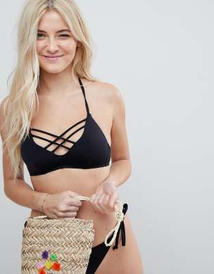 black strappy bikini top