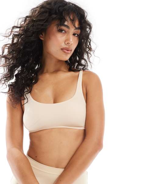 Dorina - Brassière basique à assortir légèrement rembourrée en microfibre avec encolure dégagée - Beige - view 1
