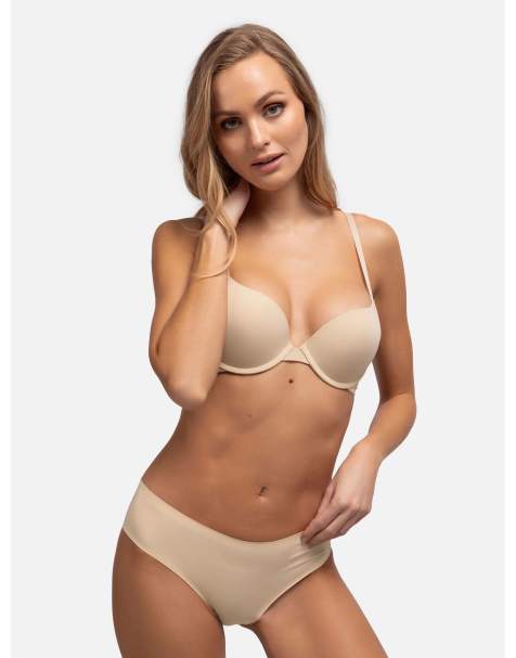 Dorina Carmen light padded demi beige bra in beige