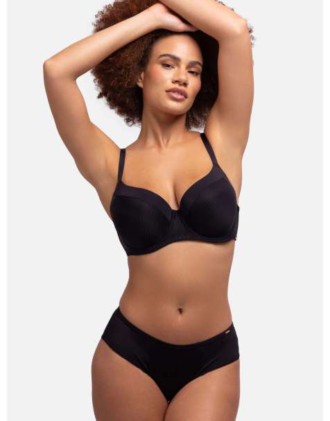 Dorina Carmen light padded demi black bra in black - view 1