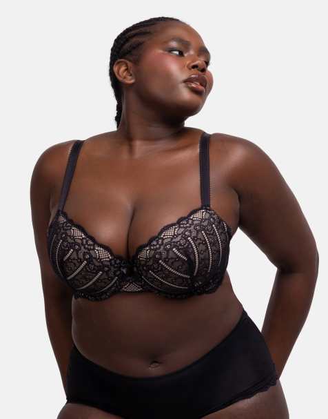 Dorina Celine light padded demi black bra in black