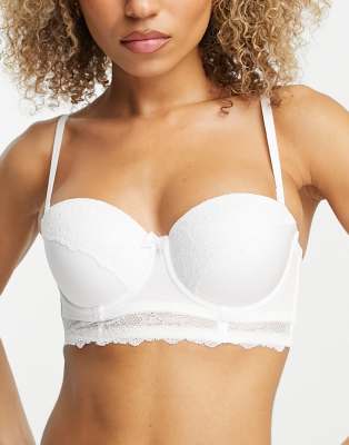 Dorina Colette lace strapless multiway longline bra in white