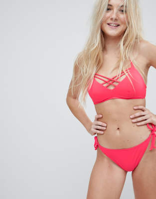 Dorina Coral Strappy Triangle Bikini Top-Orange