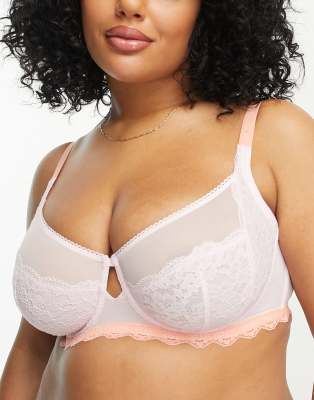 Dorina Desiree lace non padded bra with strap detailing in fuchsia