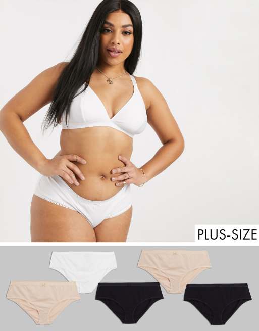Dorina Curve - Confezione da 5 slip bianchi/beige/neri