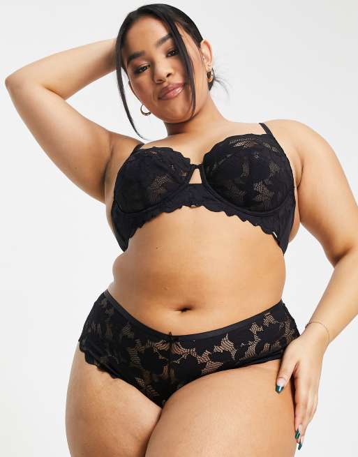 Dorina Curve – Desire – Czarne koronkowe figi biodrówki, 4 z 4