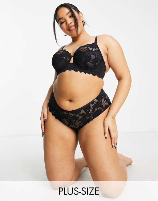 Dorina Curve - Desire - Reggiseno a balconcino non imbottito in pizzo nero