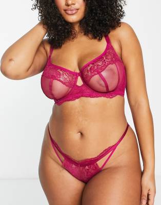 Dorina Dorina Curve Desiree lace non padded bra in fuchsia pink