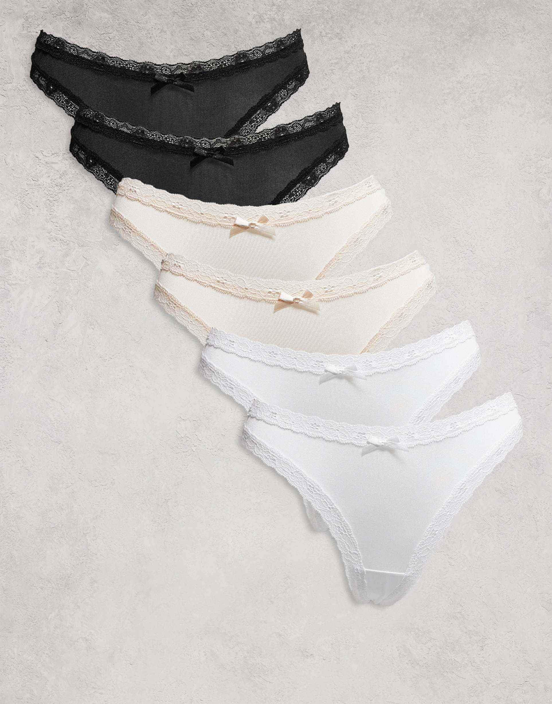 dorina essential 5 pack microfiber thong in multi