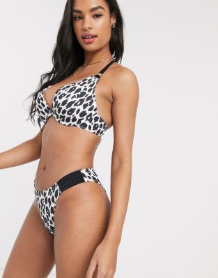 leopard print high leg bikini