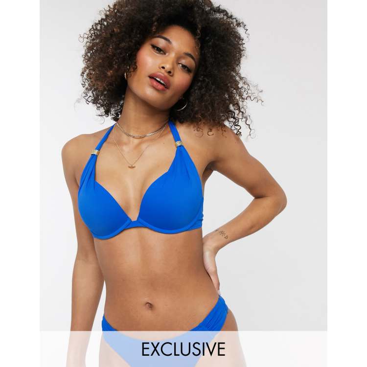 Dorina Exclusive super push up bikini top in cobalt blue ASOS