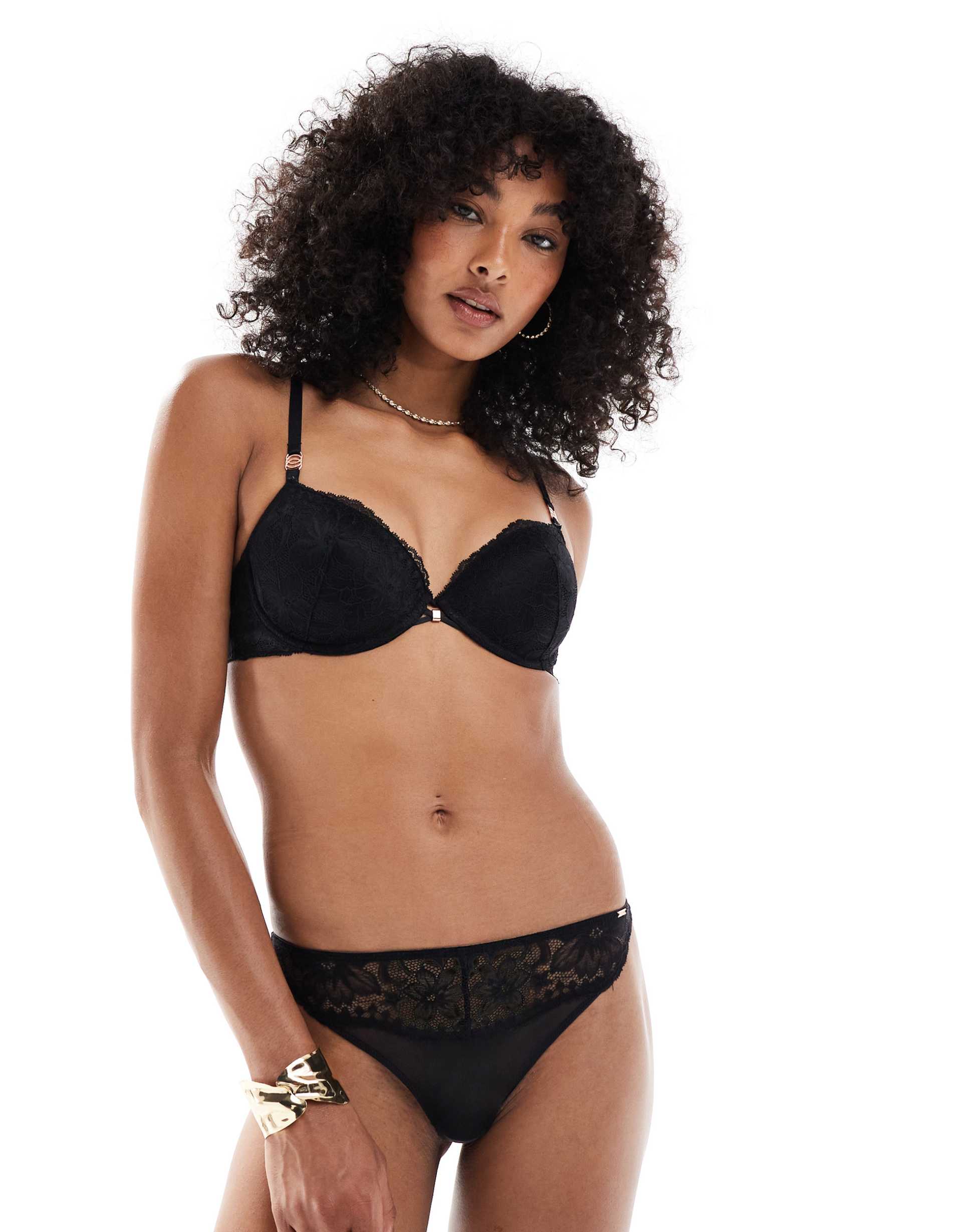 dorina jemma light padded demi bra in black