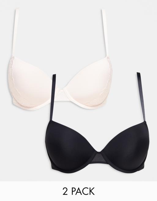 Dorina Jovie 2 pack light padded demi bra in pink and black