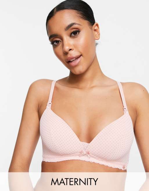 Dorina Juno micro lightly padded wireless nursing bra in pink spot