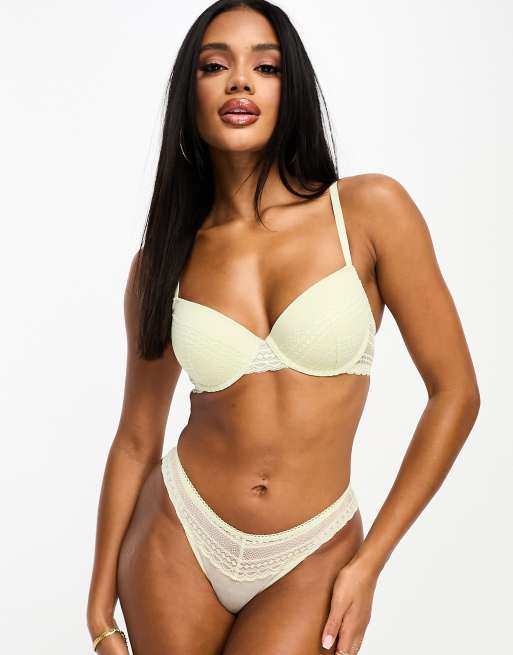 Dorina Kira lightly padded demi cup bra in sage green