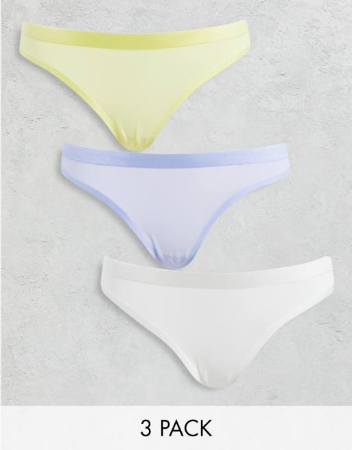 Dorina – Leah – Zestaw 3 par koronkowych fig brazylijskich w kolorach liliowym, białym i cytrynowym