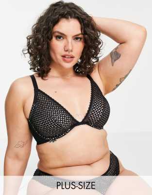 DORINA Curve Astrid Non Padded Bra With Lace Detailing in Black