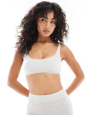 Dorina light padded scooped ribbed modal scoop bralet in grey marl