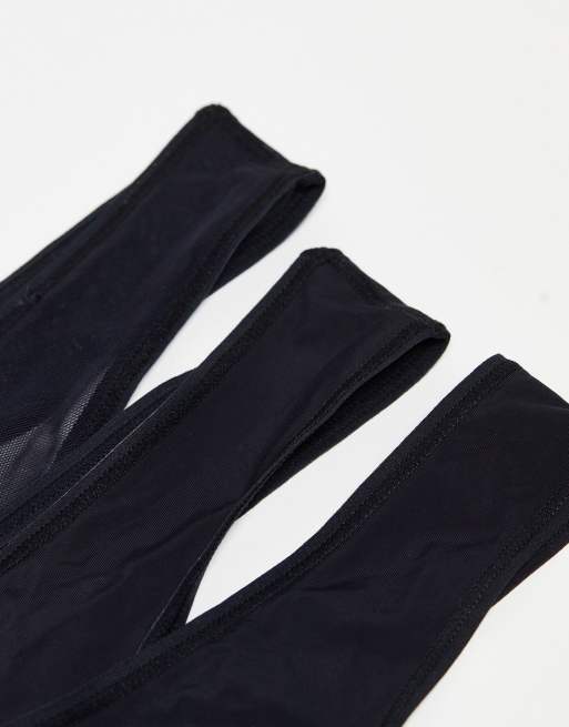 Dorina - Lot de 3 strings en micro et tulle - Noir, 3 de 4