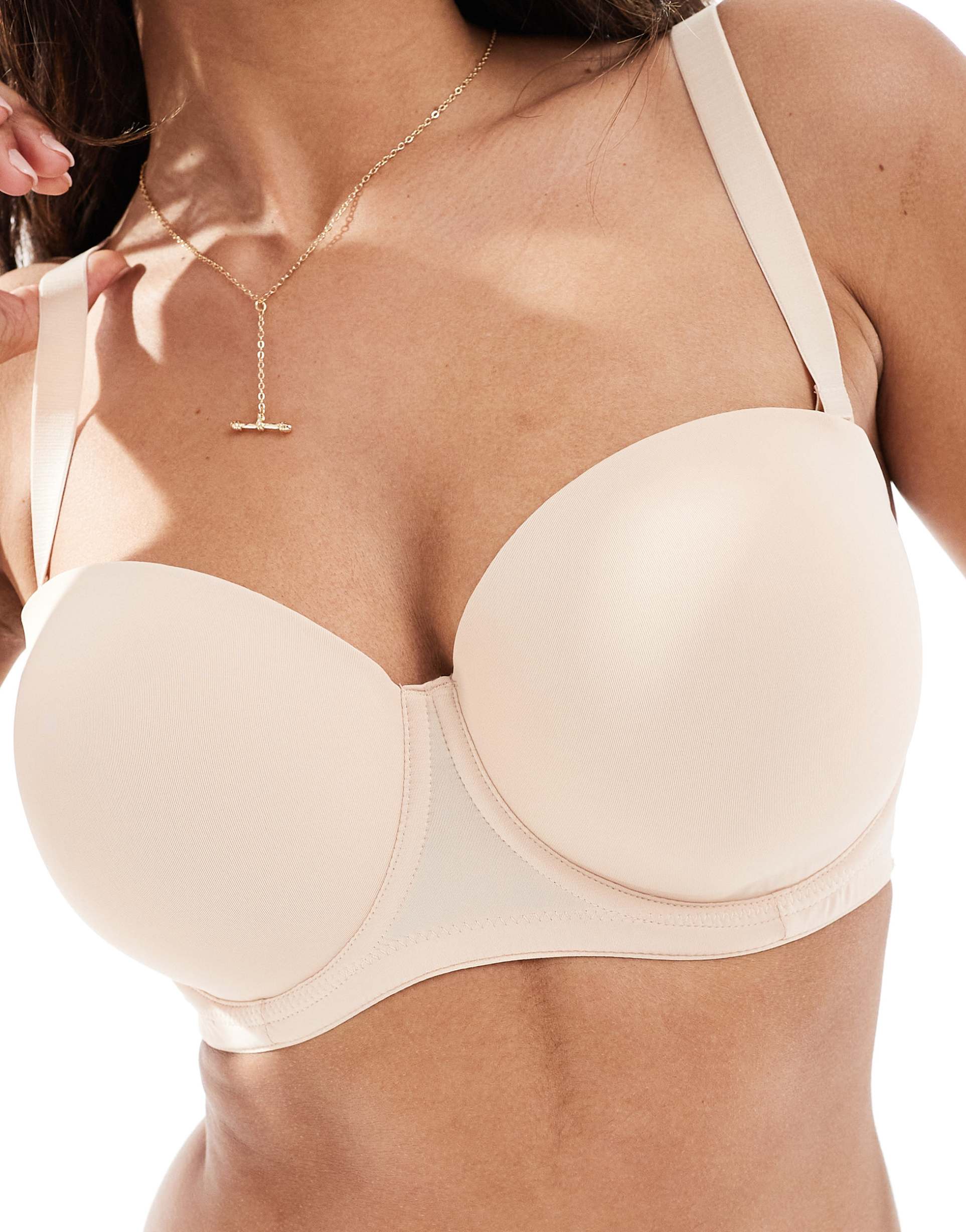 dorina michelle fuller bust strapless bandeau bra in beige