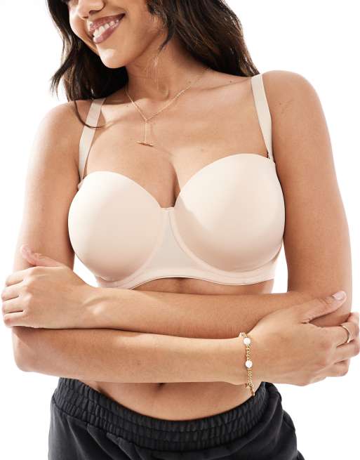 Dorina Michelle Fuller Bust strapless bandeau bra in beige, 3 of 4