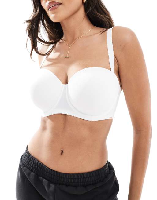 Dorina Michelle Fuller Bust strapless bandeau bra in white, 4 of 4