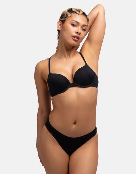 Dorina Michelle push up demi black bra in black