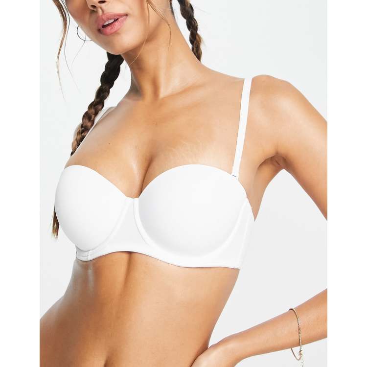 ASOS DESIGN microfiber molded multiway strapless bra with clear