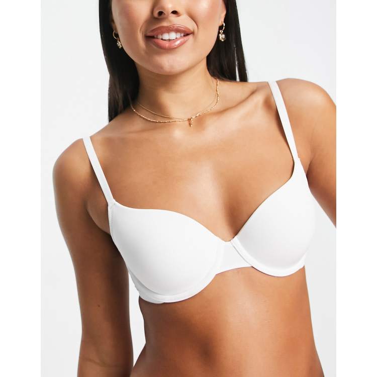 ASOS DESIGN microfibre moulded superboost push-up bra in white