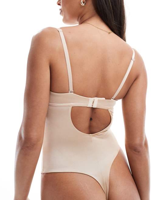 Dorina - Mix en match - Sublime Sculpt - Licht gewatteerde medium corrigerende body met string in beige, 3 van 4