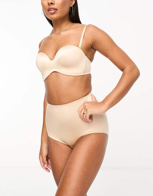 Dorina Mix & Match Sublime Sculpt padded shaping bandeau bra in beige, 2 of 4