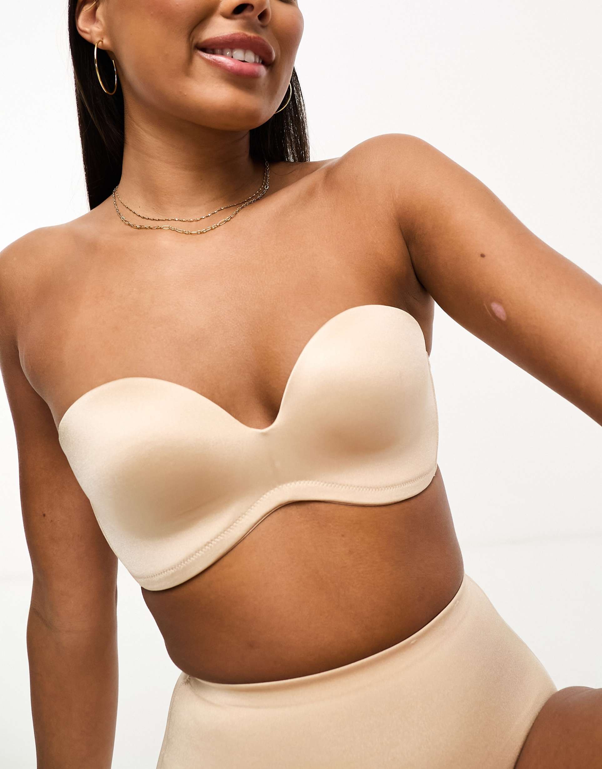 dorina mix & match sublime sculpt wirefree strapless bandeau bra in beige