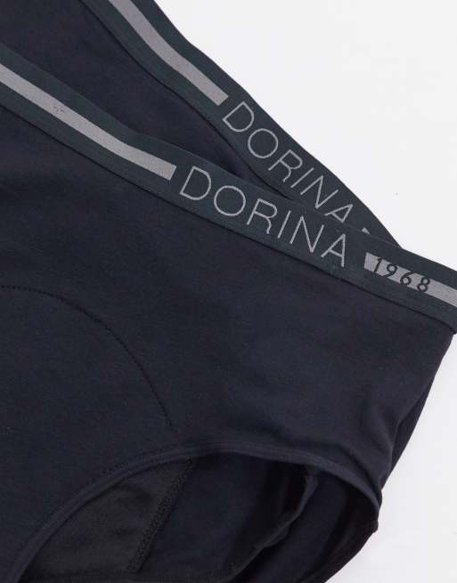 Dorina - Moon - Confezione da 2 culotte da notte per il ciclo medio in cotone nero - BLACK, 3 di 4
