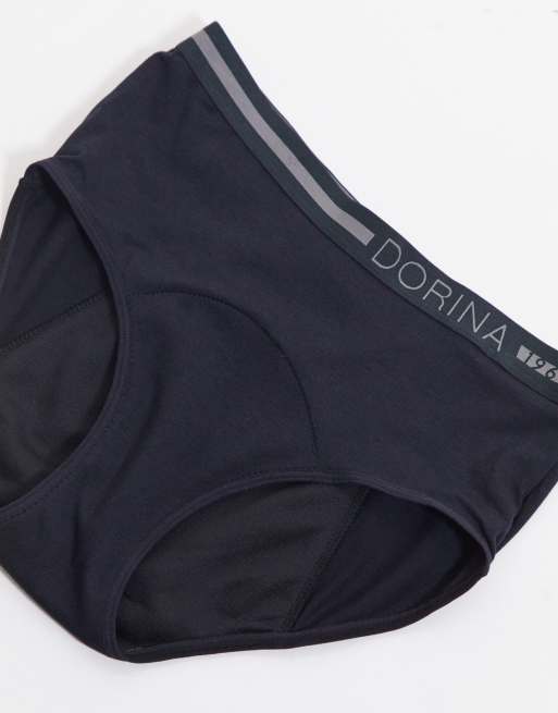 Dorina - Moon - Confezione da 2 culotte da notte per il ciclo medio in cotone nero - BLACK, 4 di 4