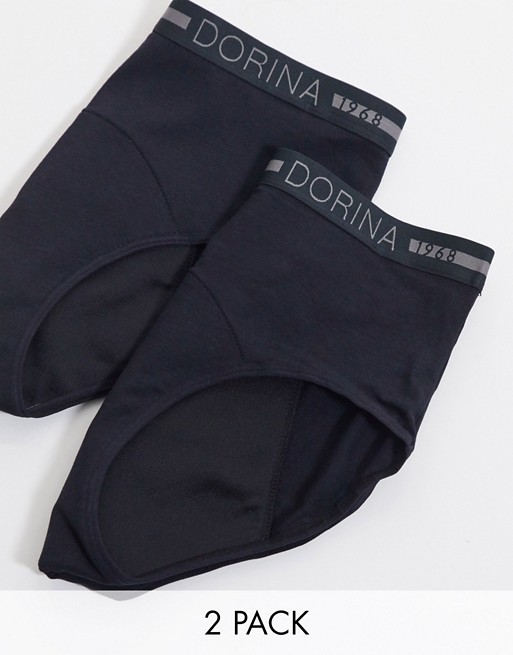 Dorina Moon organic cotton 2 pack night midi period pants in black
