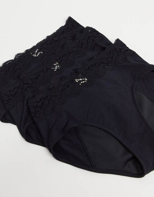 Dorina - Moon - Pakke med 3 par sorte sove-menstruationstrusser, 3 af 4
