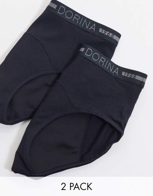 Dorina – Moon – Zestaw 2 par czarnych bawełnianych majtek menstruacyjnych na noc – BLACK