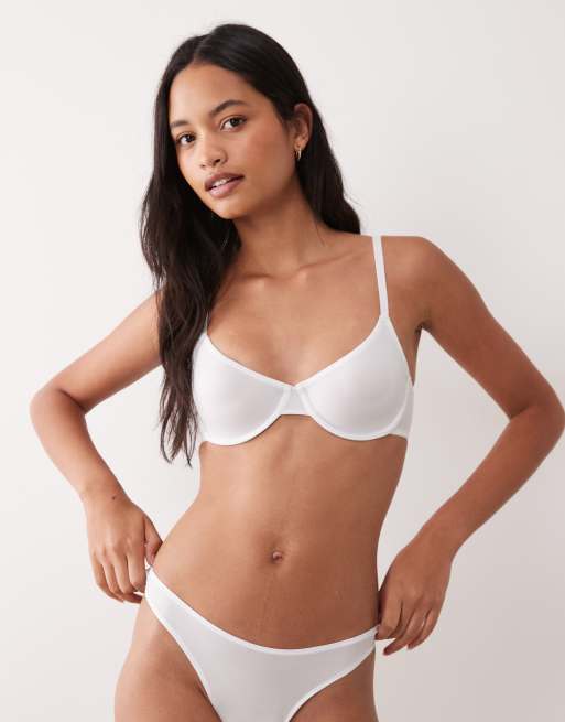 Dorina NOA non padded plunge underwire bra in white, 2 of 4