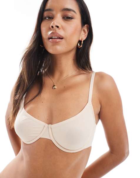 Dorina – NOA – Unwattierter Bügel-BH in Beige mit tiefem Ausschnitt - view 1