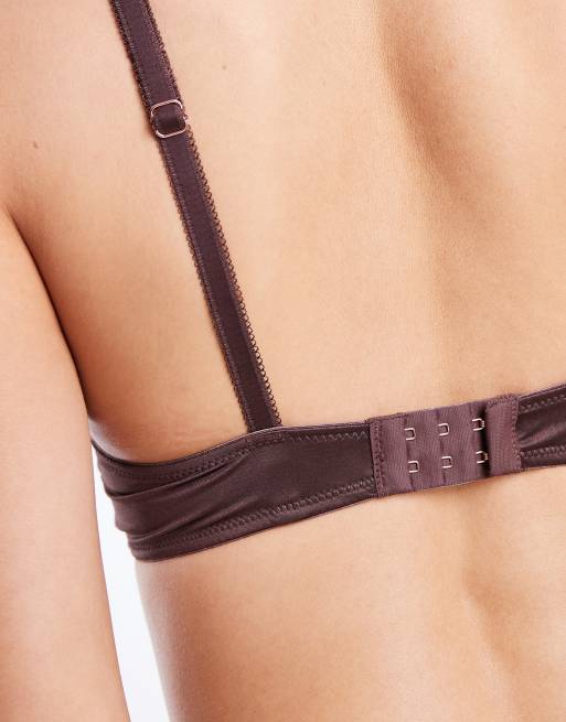 Dorina - Origins - Glanzende micro-bralette zonder vulling in bruin, 4 van 4