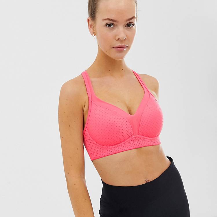 Dorina Outrun high impact push-up sports bra in neon coral