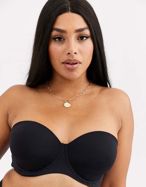 Dorina - Patricia - Plus size gerecyclede strapless balconette in zwart, 3 van 4