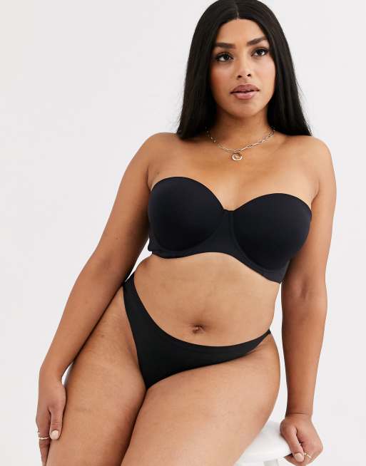 Dorina - Patricia - Plus size gerecyclede strapless balconette in zwart, 4 van 4