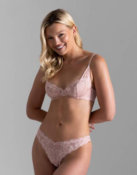Dorina Perfect lace non padded plunge in pink - view 1