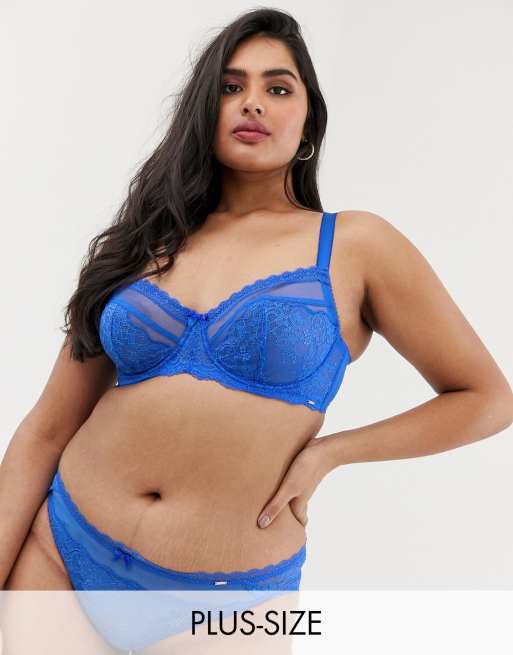 Dorina Plus Size Maureen – Komplet bielizny z siateczki: biustonosz i  briefy w koronkę nie wyściełane | ASOS