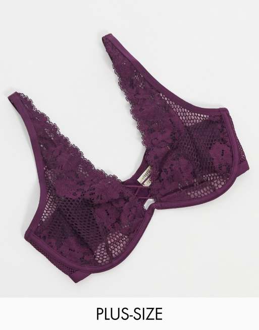Dorina Plus - Skye - Reggiseno ad apice alto con dettagli in pizzo bordeaux