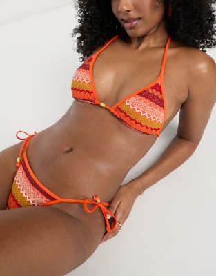 Dorina Porto Novo Embroidered Triangle Bikini Top In Multi